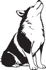 Husky dog. Hand drawn vector illustration