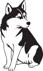 Husky dog. Hand drawn vector illustration
