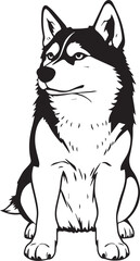 Husky dog. Hand drawn vector illustration