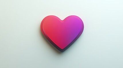 Obraz premium Gradient Heart Icon with Soft Shadows and Vibrant Colors for Design Projects Romantic Themes