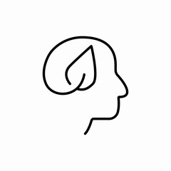 Eco mind leaf icon vector sign