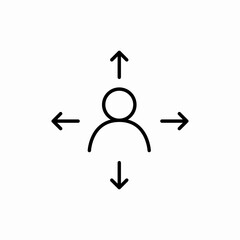 Person direction movement icon vector sign