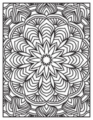 Detailed Mandala Coloring Page Illustration for adults and kids