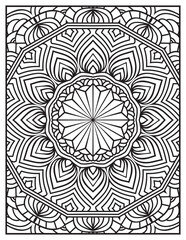 Detailed Mandala Coloring Page Illustration for adults and kids