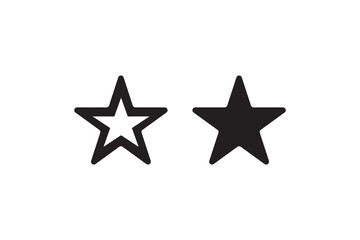 Obraz premium Outlined and filled black star icons Vector