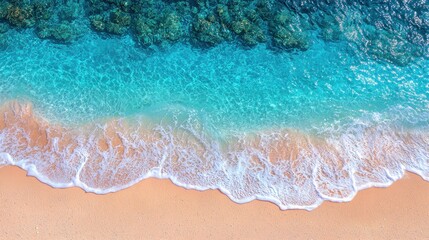 Obraz premium Pristine beach waves lapping at shore