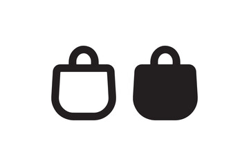 Shopping bag icons in outline and solid style Vector