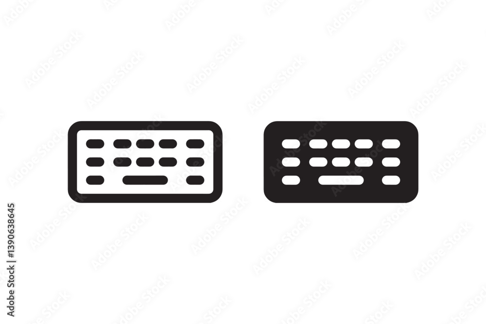 Poster keyboard icon set for technology and input devices vector