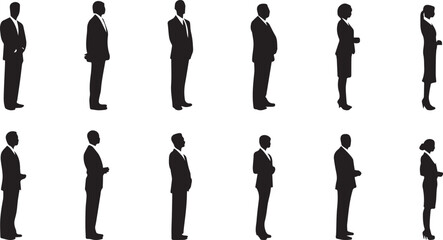 Professional Businesspeople Silhouettes in Formal Attire