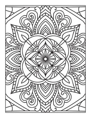 Intricate Printable Mandala pattern coloring page for adults and kids