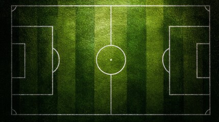 Bird's Eye View of an Expansive Soccer Field with Lush Green Grass and Crisp White Lines in a Sunny Outdoor Setting
