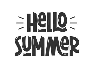 Hello Summer Phrase. Summer Greeting Quote. 
