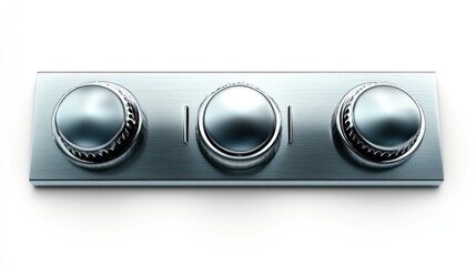 Modern Stainless Steel Control Panel with Three Knobs and Two Switches for Industrial or Home A
