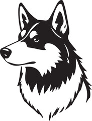 Husky dog. Hand drawn vector illustration