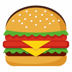 hamburger on white background