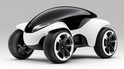 Sleek and modern concept car design with a black and white color scheme
