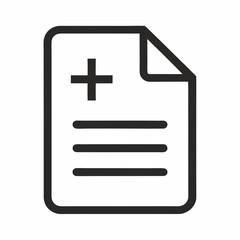 Obraz premium Medical Report Icon Paper Sheet With Plus Sign Healthcare Symbol