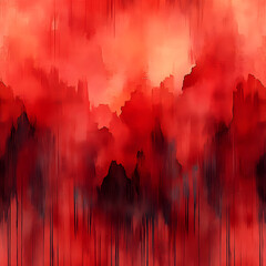 Abstract landscape art in red and black with dramatic brush strokes high resolution picture