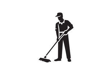 Symbol of simple cleaner icon silhouette in a simple, minimalist vector on a white background