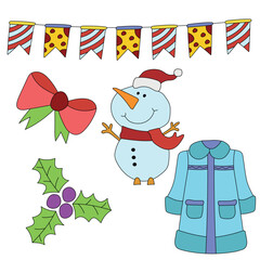 Hand-drawn Winter Illustrations: Colorful Winter Clipart Doodles