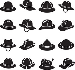 kipuka flowers icon set silhouette victor design isolated on the white background.