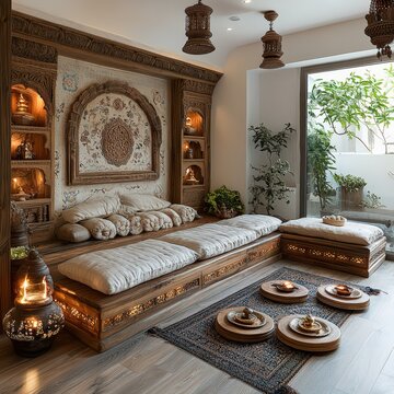 ndian Ayurvedic clinic with traditional decor and authentic healing tools