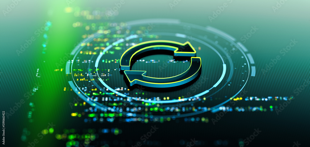 Poster update symbol - modern software upgrade and system improvement concept
