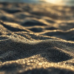 Obraz premium Soft dunes shimmer under warm evening light