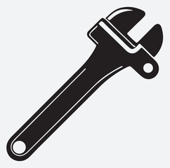 pipe wrench silhouette vector art illustration, wrench and screwdriver