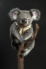 Fototapeta premium Koala against black background