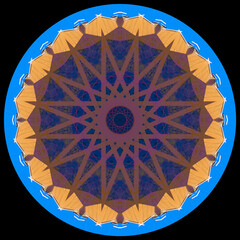 Abstract pattern, multi-colored kaleidoscope from photos