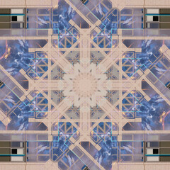 Abstract pattern, multi-colored kaleidoscope from photos