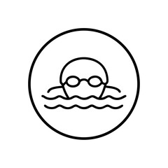 Obraz premium Swimming Icon in Line Art Style on Transparent Background 