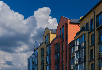 Cityscape, modern buildings on a summer day