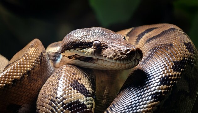 close up of a python