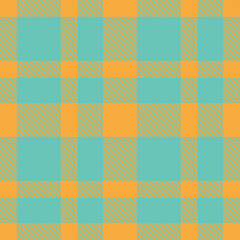 Fire butterscotch Tartan patterns fabric texture. Contemporary Bright pale teal Seamless Tartan