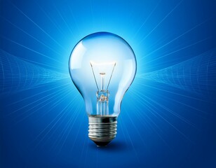 glowing light bulb on a blue background