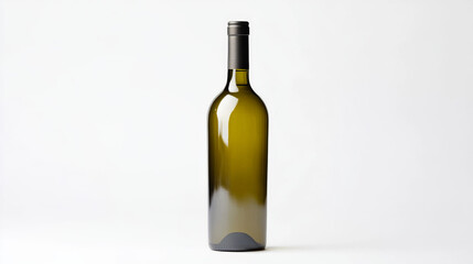 A white wine bottle stands alone on a white background, ideal for use in promotional visuals