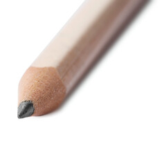 One sharp graphite pencil isolated on white