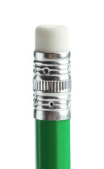 Graphite pencil with eraser isolated on white