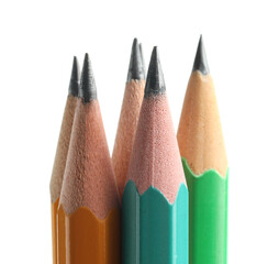Many different graphite pencils isolated on white
