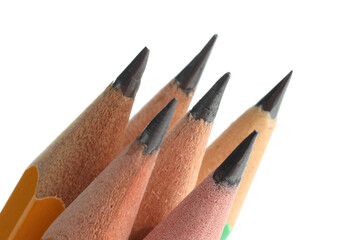 Many different graphite pencils isolated on white