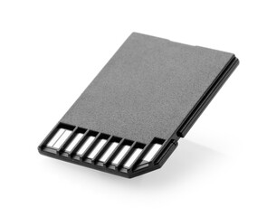 One SD memory card isolated on white