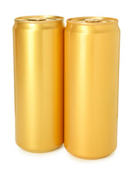 Two blank tin cans isolated on white