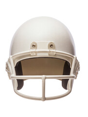 Fototapeta premium Football helmet display sports equipment showcase cut out background studio lighting close-up view unique concept