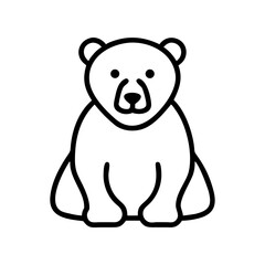 Obraz premium Polar bear outline icon in black on white background