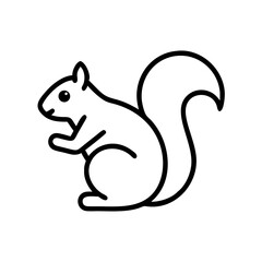 Fototapeta premium Squirrel outline icon in black on white background