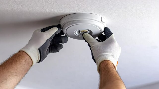 The master installs or checks a fire alarm or ventilation system, safety concept