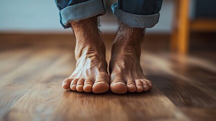 Close up of a man s feet showcasing severe complications arising from diabetes related foot problems
