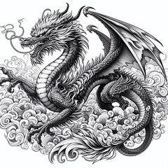 Boceto de un dragón especial para tatuajes